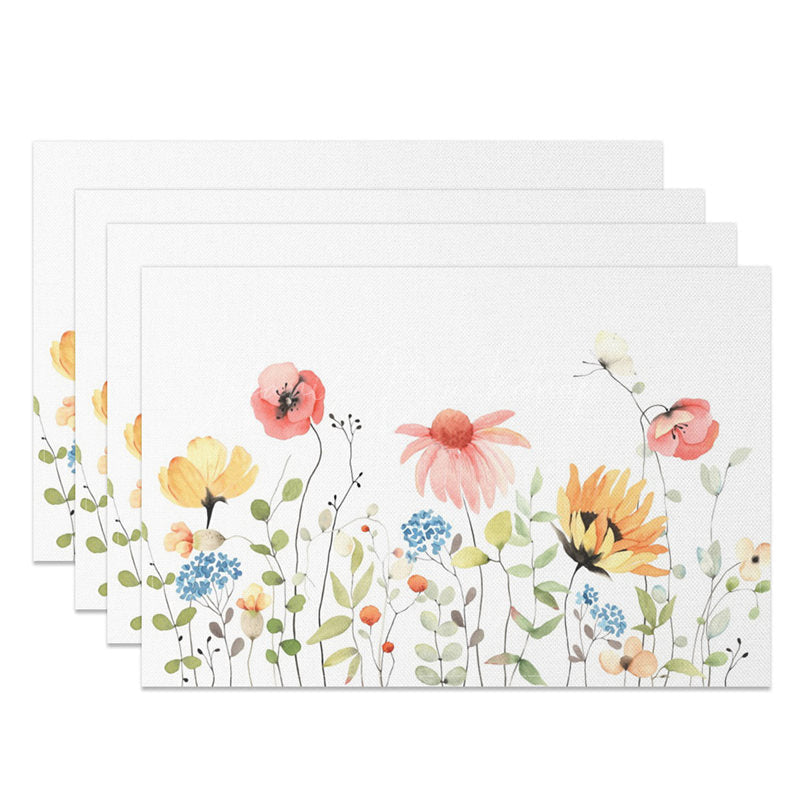 Lofaris Sweet Floral Fresh Spring Vibe Set of 4 Placemats