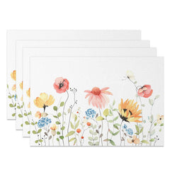 Lofaris Sweet Floral Fresh Spring Vibe Set of 4 Placemats