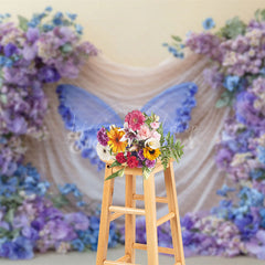 Lofaris Sweet Floral Lavender Wedding Photography Backdrop