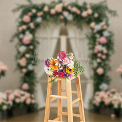 Lofaris Sweet Floral Plants Arched Door Wedding Backdrop