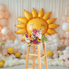 Lofaris Sweet Floral Sun Balloon Curtain Cake Smash Backdrop