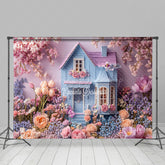 Lofaris Sweet Floral Warm Color House Spring Photo Backdrop