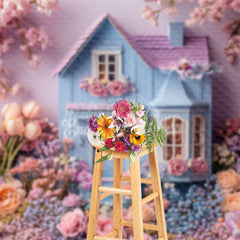 Lofaris Sweet Floral Warm Color House Spring Photo Backdrop