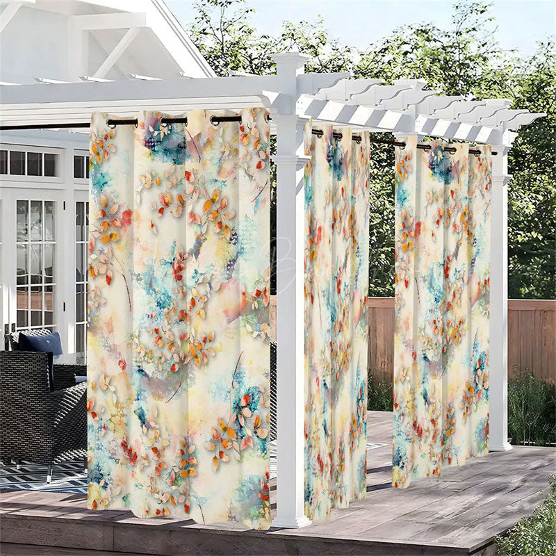 Lofaris Sweet Floral Waterproof Printed Outdoor Curtains