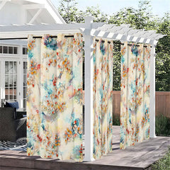 Lofaris Sweet Floral Waterproof Printed Outdoor Curtains