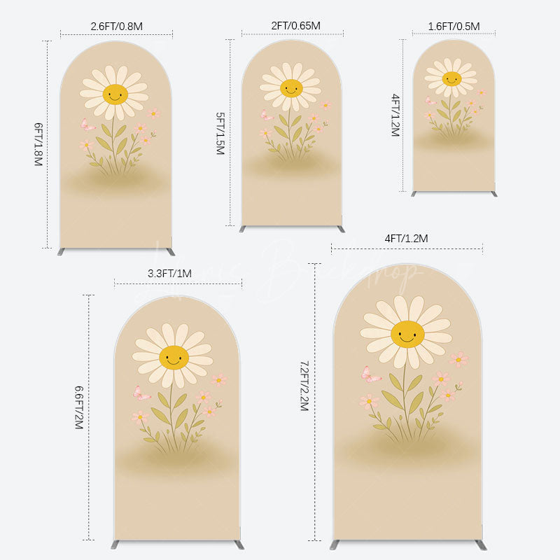 Lofaris Sweet Flower Butterfly Happy Birthday Arch Backdrop