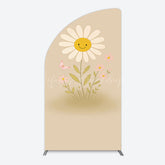 Lofaris Sweet Flower Butterfly Happy Birthday Half Moon Arch Backdrop