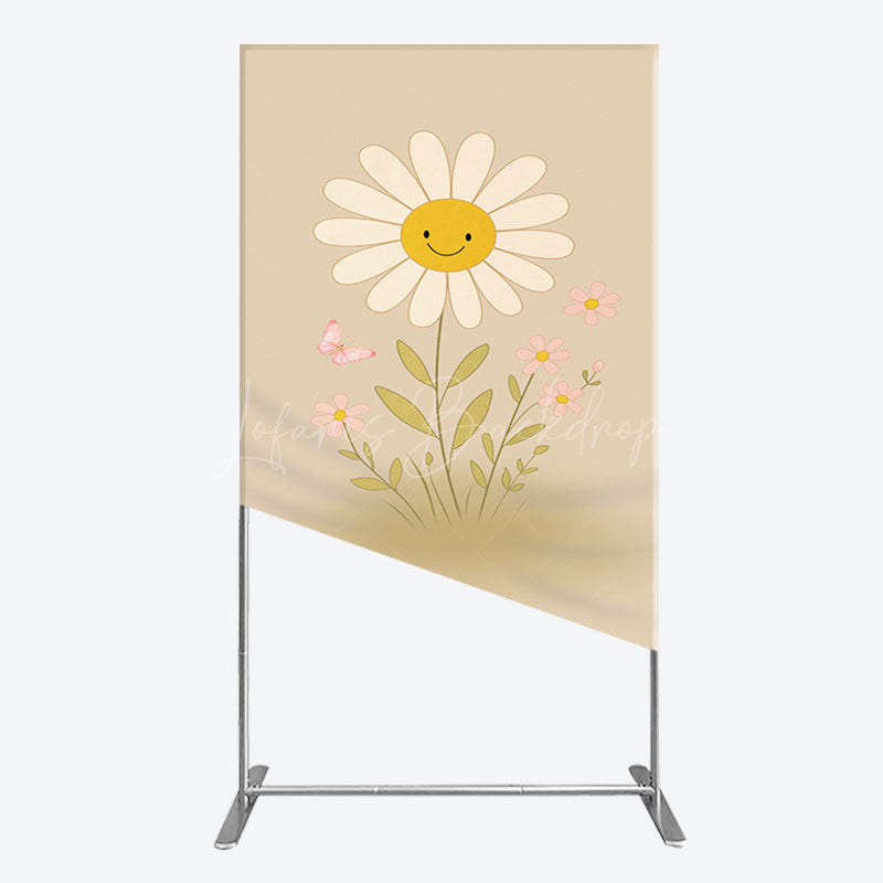 Lofaris Sweet Flower Butterfly Happy Birthday Rectangle Backdrop