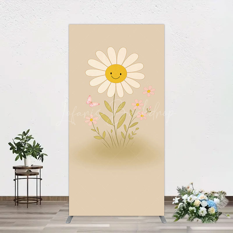 Lofaris Sweet Flower Butterfly Happy Birthday Rectangle Backdrop