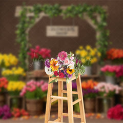 Lofaris Sweet Flower Shop Wooden Outdoor Wedding Backdrop