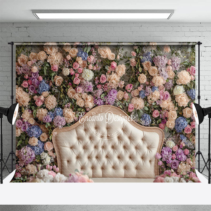 Lofaris Sweet Fresh Flowers Photography Headboard Backdrop