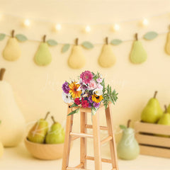 Lofaris Sweet Fresh Pears Lights Photo Cake Smash Backdrop