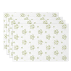 Lofaris Sweet Green Boho Floral Placemats Set of 4 Repeating Flower Pattern for Farmhouse Kitchen Table Decor