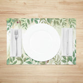 Lofaris Sweet Green Boho Leaf Placemats Set of 4 for Spring Farmhouse and Botanical Themed Kitchen Dining