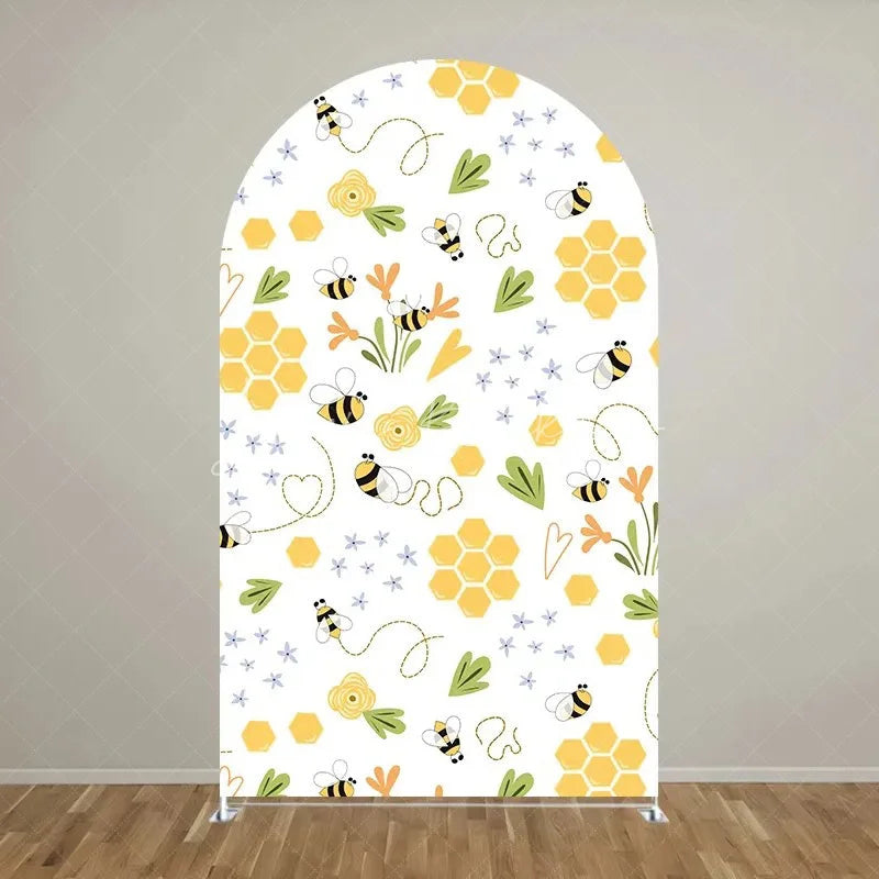 Lofaris Sweet Honey Bee Baby Shower Backdrop On The Way Gender Reveal Decor Spring Themed Photo Arch