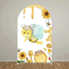 Lofaris Sweet Honey Bee Baby Shower Backdrop On The Way Gender Reveal Decor Spring Themed Photo Arch