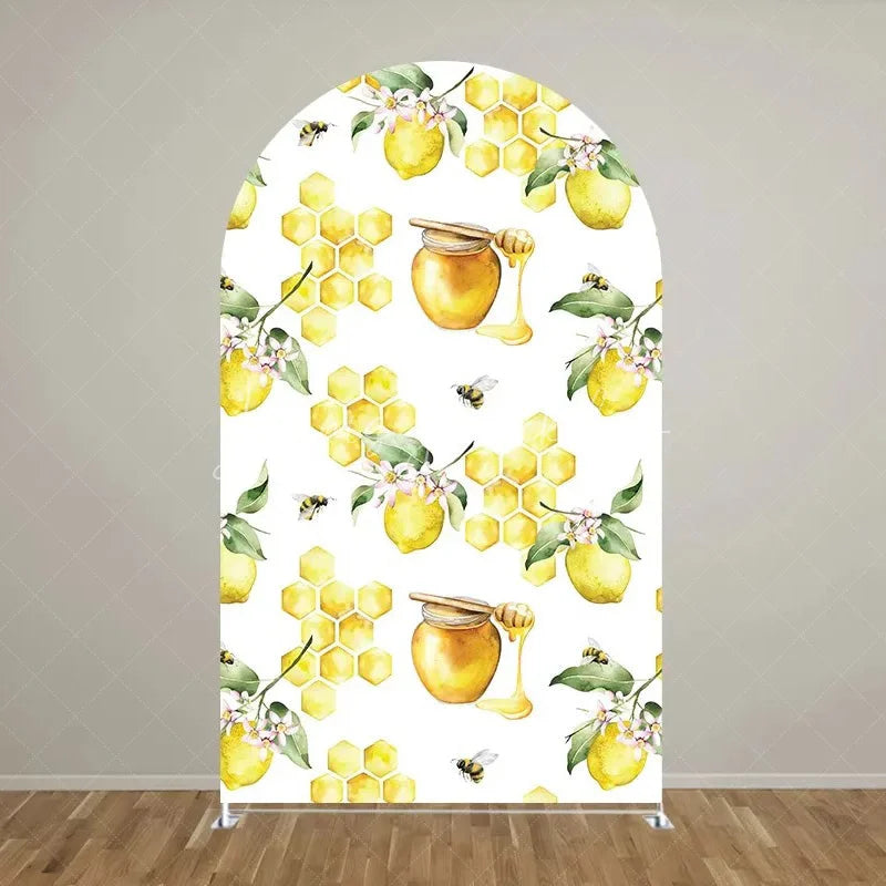 Lofaris Sweet Honey Bee Baby Shower Backdrop On The Way Gender Reveal Decor Spring Themed Photo Arch
