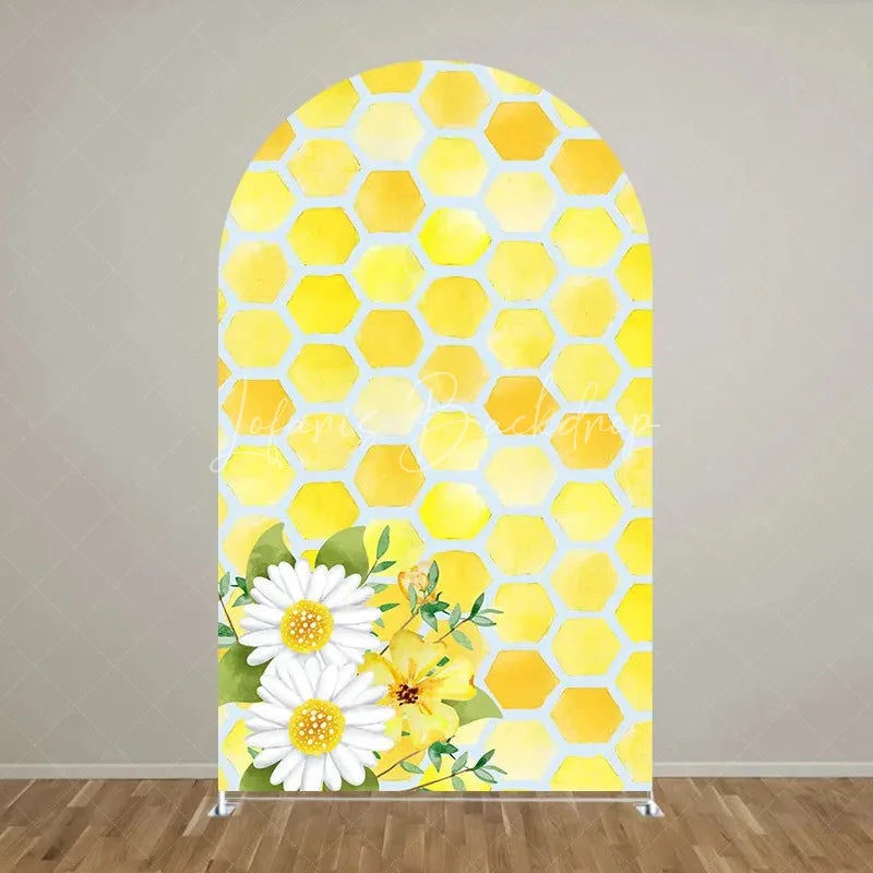 Lofaris Sweet Honey Bee Baby Shower Backdrop On The Way Gender Reveal Decor Spring Themed Photo Arch