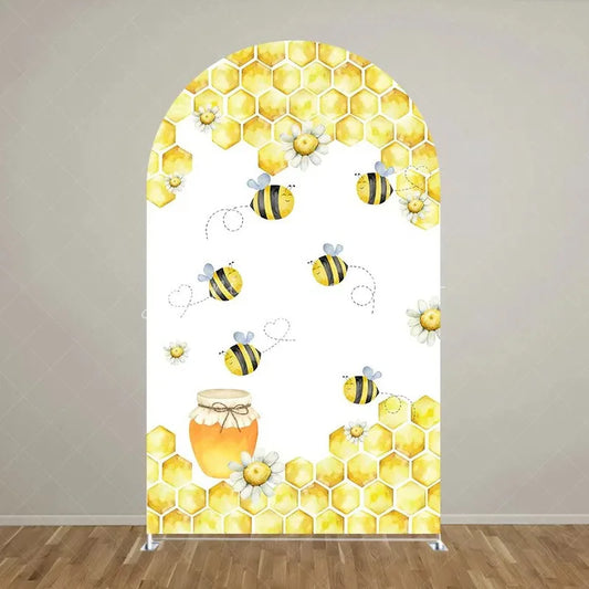 Lofaris Sweet Honey Bee Baby Shower Backdrop On The Way Gender Reveal Decor Spring Themed Photo Arch