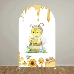 Lofaris Sweet Honey Bee Baby Shower Backdrop On The Way Gender Reveal Decor Spring Themed Photo Arch
