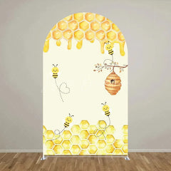 Lofaris Sweet Honey Bee Baby Shower Backdrop On The Way Gender Reveal Decor Spring Themed Photo Arch