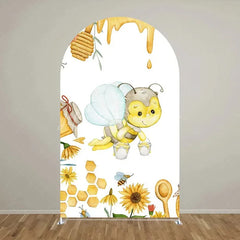 Lofaris Sweet Honey Bee Baby Shower Backdrop On The Way Gender Reveal Decor Spring Themed Photo Arch