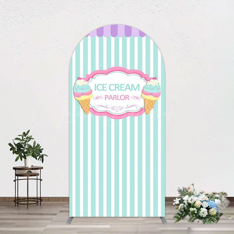Lofaris Sweet Ice Cream Parlor Happy Birthday Arch Backdrop