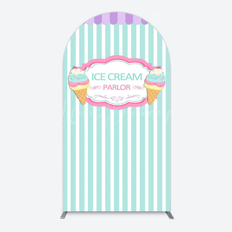 Lofaris Sweet Ice Cream Parlor Happy Birthday Arch Backdrop