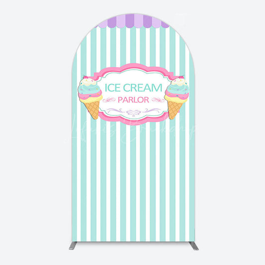 Lofaris Sweet Ice Cream Parlor Happy Birthday Arch Backdrop