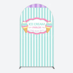 Lofaris Sweet Ice Cream Parlor Happy Birthday Arch Backdrop