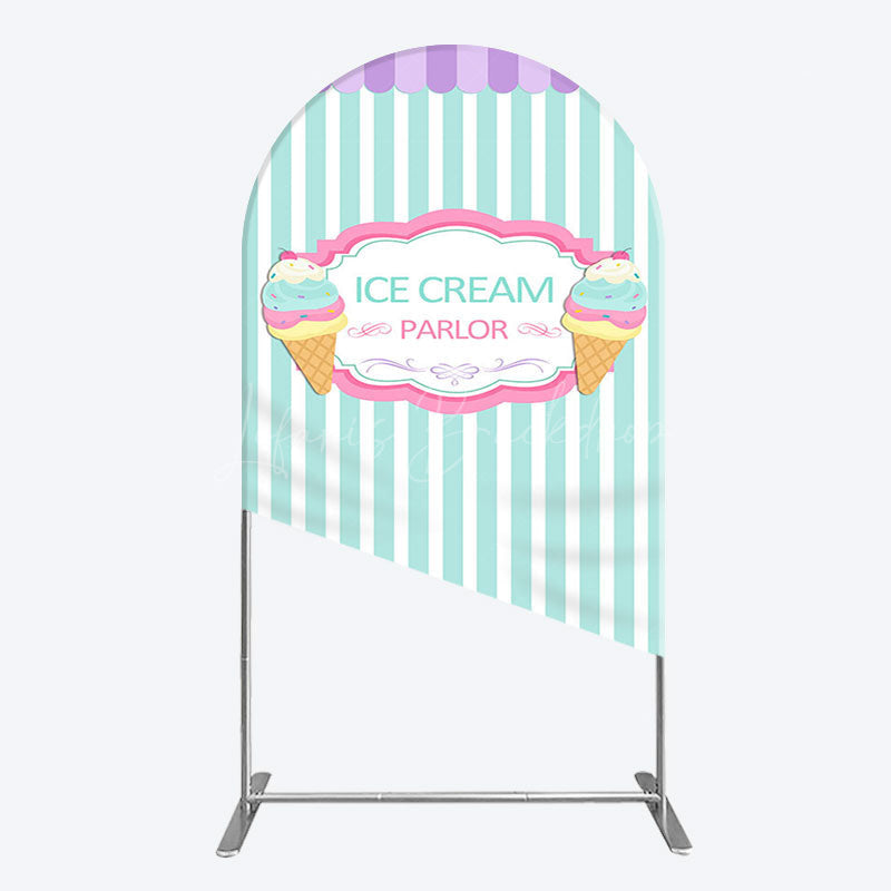 Lofaris Sweet Ice Cream Parlor Happy Birthday Arch Backdrop