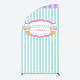 Lofaris Sweet Ice Cream Parlor Happy Birthday Half Moon Arch Backdrop