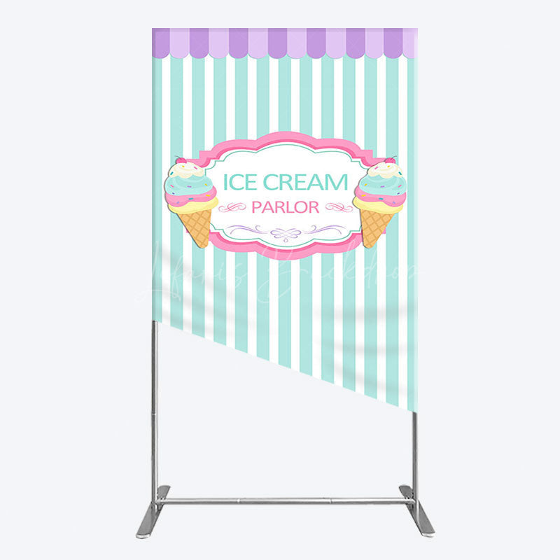 Lofaris Sweet Ice Cream Parlor Happy Birthday Rectangle Backdrop