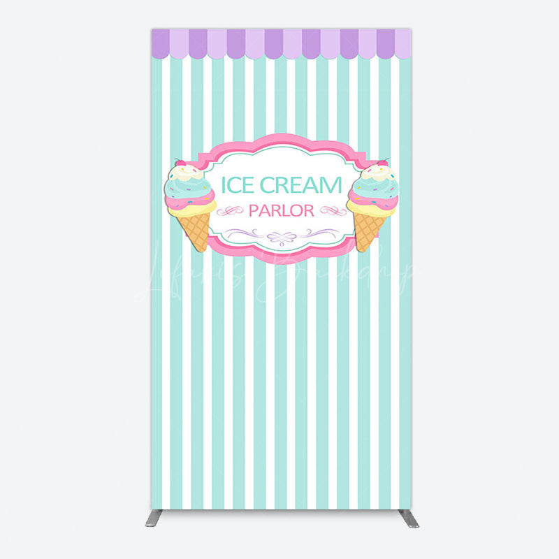 Lofaris Sweet Ice Cream Parlor Happy Birthday Rectangle Backdrop