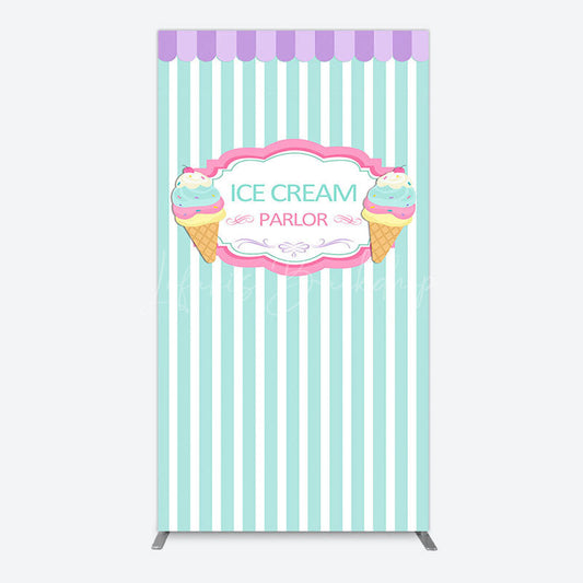 Lofaris Sweet Ice Cream Parlor Happy Birthday Rectangle Backdrop