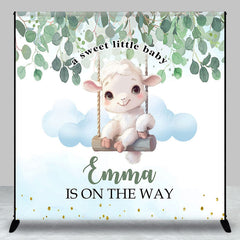 Lofaris Sweet Little Baby Lamp Custom Name Shower Backdrop