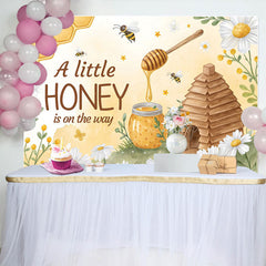 Lofaris Sweet Little Honey Cabin Floral Baby Shower Backdrop