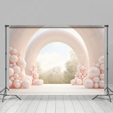 Lofaris Sweet Nude Color Balloon Arched Wedding Backdrop