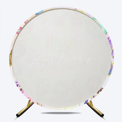 Lofaris Sweet One First Birthday Round Backdrop Ice Cream Candy Land Party Girls Donut and Lollipop Photo Prop Decor