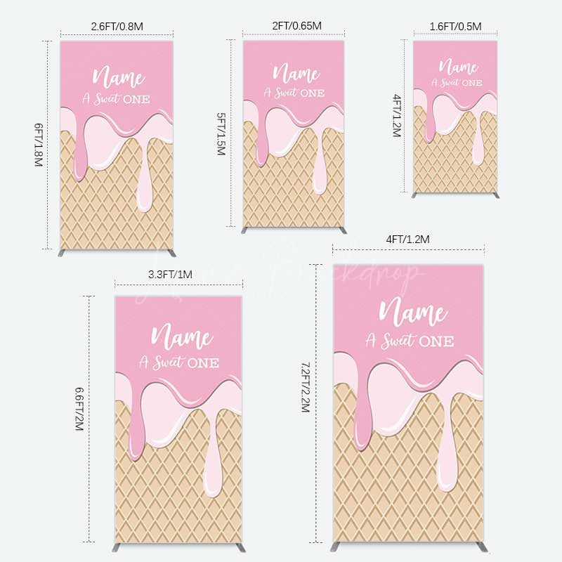 Lofaris Sweet One Pink Girls Birthday Rectangle Backdrop