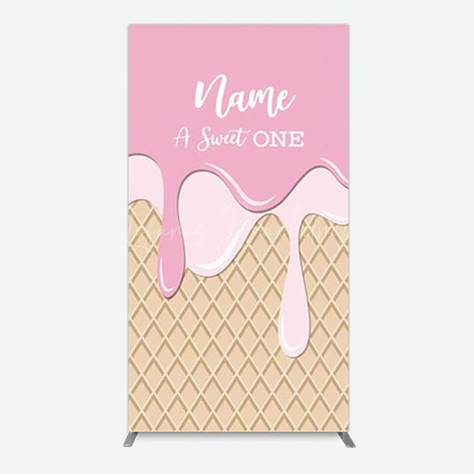 Lofaris Sweet One Pink Girls Birthday Rectangle Backdrop