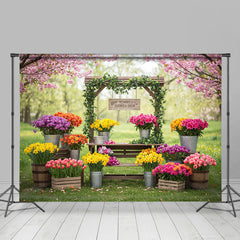 Lofaris Sweet Outdoor Flower Shop Fresh Wedding Backdrop