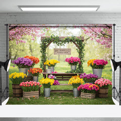 Lofaris Sweet Outdoor Flower Shop Fresh Wedding Backdrop