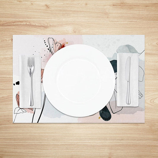 Lofaris Sweet Painted Floral Placemats Set of 4 Fresh and Colorful Design for Spring Summer Kitchen Decor