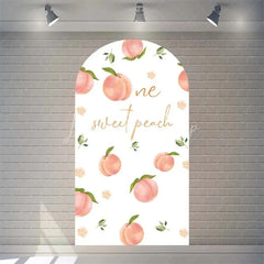 Lofaris Sweet Peach Spring Birthday Backdrop Blossom Floral Arch Decor for Girls Garden Party Photo Booth Background