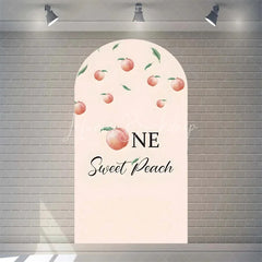 Lofaris Sweet Peach Spring Birthday Backdrop Blossom Floral Arch Decor for Girls Garden Party Photo Booth Background