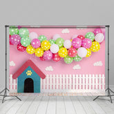 Lofaris Sweet Pink Balloon Arch Kennel Cake Smash Backdrop