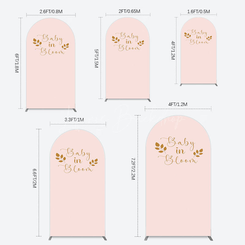 Lofaris Sweet Pink Boho Leaves Baby Shower Arch Backdrop