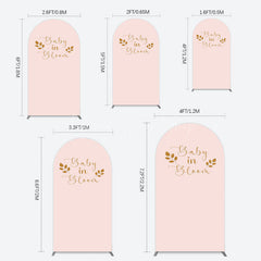 Lofaris Sweet Pink Boho Leaves Baby Shower Arch Backdrop