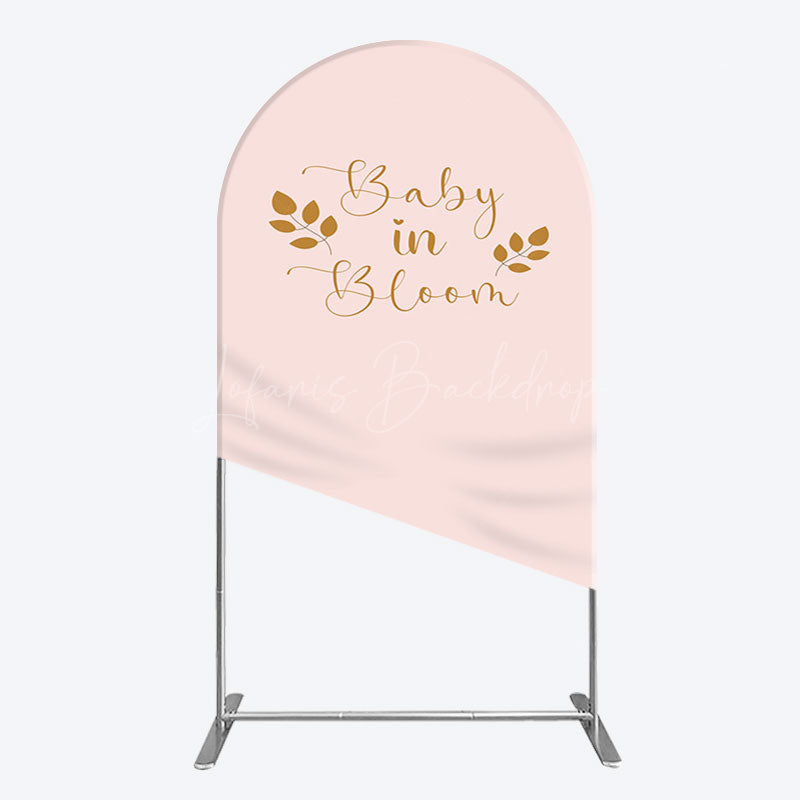 Lofaris Sweet Pink Boho Leaves Baby Shower Arch Backdrop